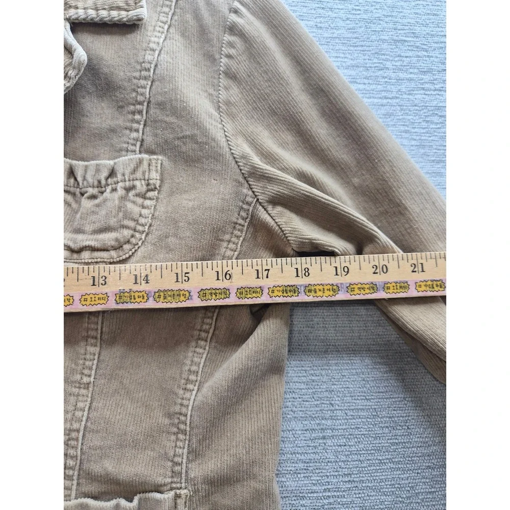 Bill Blass Corduroy Blazer Jacket Womens L Petite Brown Cotton Single Breasted